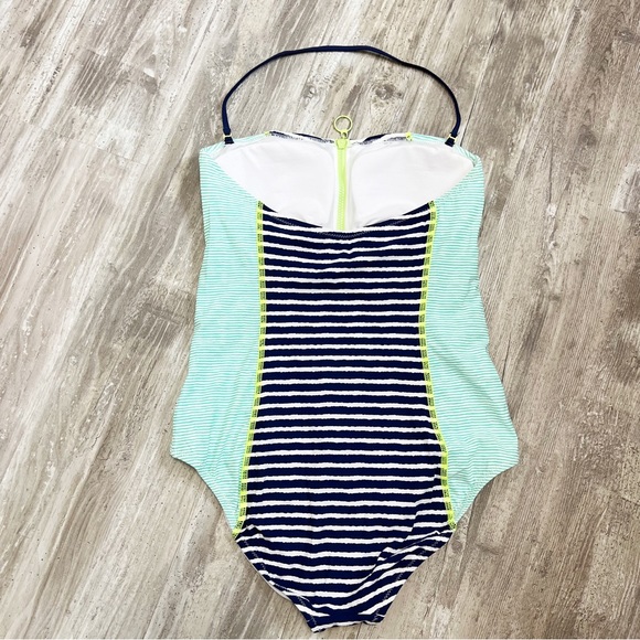 Sperry Striped‎ Zip Front One Piece Bathing Suit Large - Picture 4 of 4